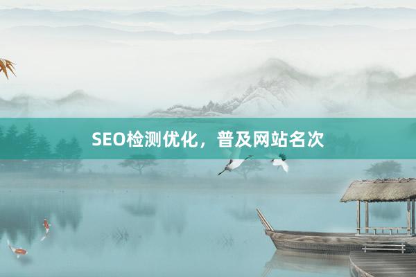 SEO检测优化，普及网站名次