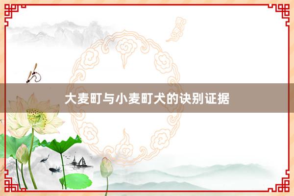 大麦町与小麦町犬的诀别证据
